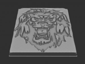 lion head relief Model Cetak 3D