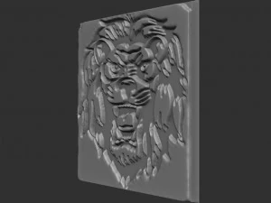 lion head relief 3D Print Model