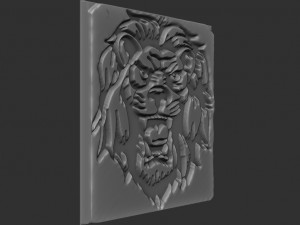 lion head relief Model Cetak 3D