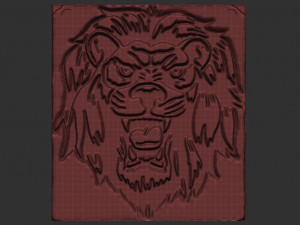 lion head relief Model Cetak 3D