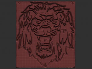 lion head relief 3D Print Model