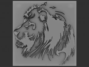 ライオンヘッドのレリーフ 3Dプリントモデル