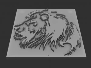 lion head relief 3D Print Model