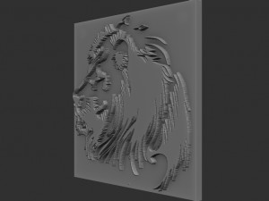 lion head relief Modello di stampa 3D