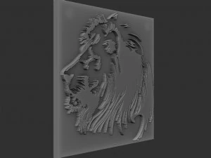 lion head relief 3D Print Model