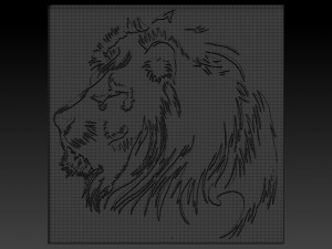 lion head relief Modello di stampa 3D
