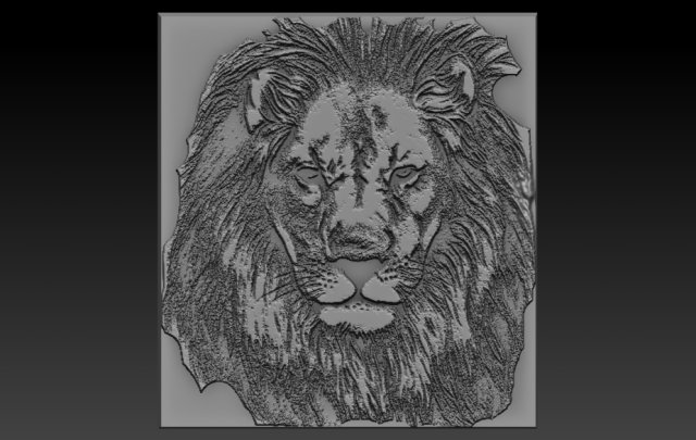 lion head relief Model Cetak 3D .c4d .max .obj .3ds .fbx .stl .blend 