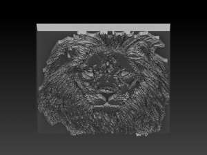 lion head relief Model Cetak 3D