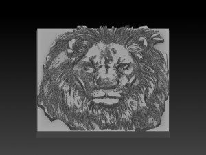 lion head relief Model Cetak 3D