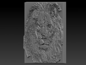 lion head relief Model Cetak 3D