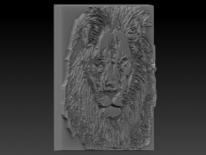 lion head relief Model Cetak 3D
