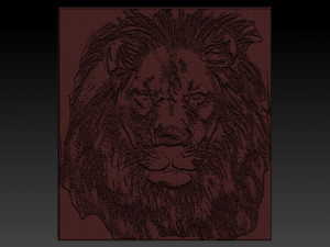 lion head relief Model Cetak 3D