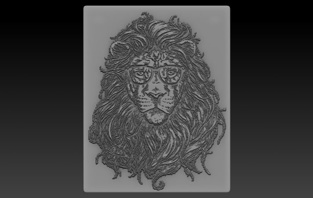 lion head relief 3Dプリントモデル .c4d .max .obj .3ds .fbx .stl .blend 