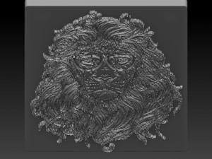 lion head relief 3Dプリントモデル