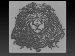lion head relief 3Dプリントモデル