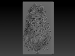 lion head relief 3Dプリントモデル