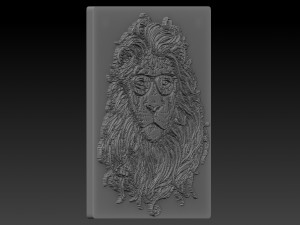 lion head relief 3Dプリントモデル