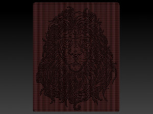 lion head relief 3Dプリントモデル