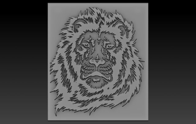 lion head relief 3D Print Model .c4d .max .obj .3ds .fbx .stl .blend