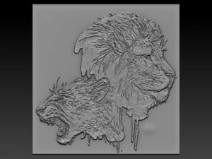 lion head relief 3D Print Model