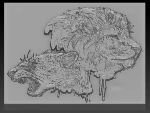 lion head relief 3D Print Model
