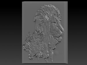 lion head relief 3Dプリントモデル