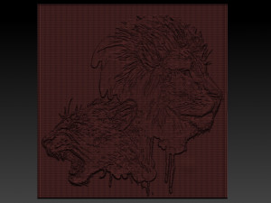 lion head relief 3Dプリントモデル