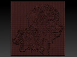 lion head relief 3D Print Model