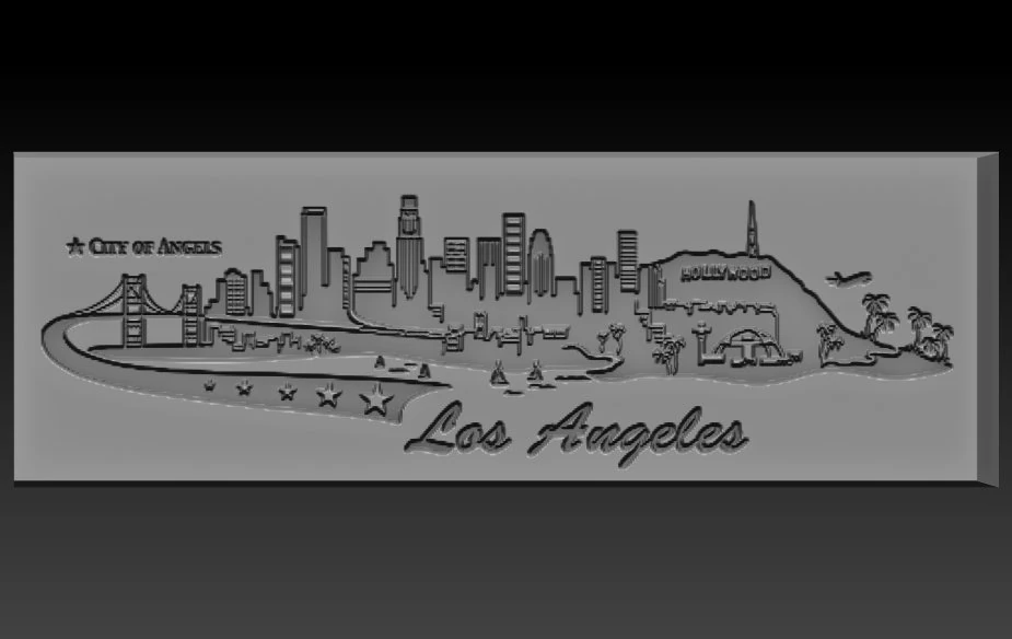 los angles relief 3D Print Model .c4d .max .obj .3ds .fbx .stl .blend 