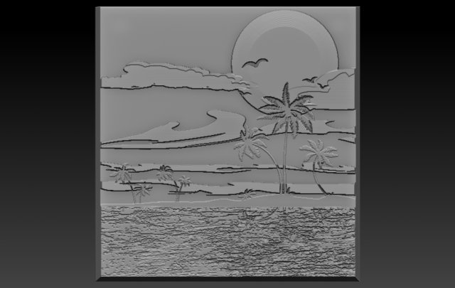 sea lanscape relief 3Dプリントモデル .c4d .max .obj .3ds .fbx .stl .blend 