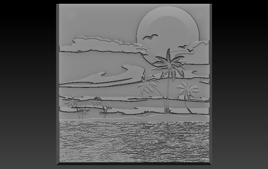 sea lanscape relief 3D Print Model .c4d .max .obj .3ds .fbx .stl .blend