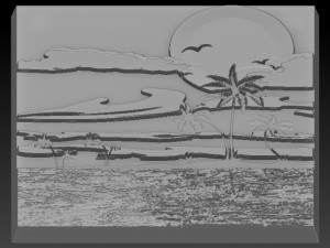 sea lanscape relief 3Dプリントモデル
