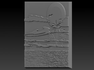 sea lanscape relief 3Dプリントモデル