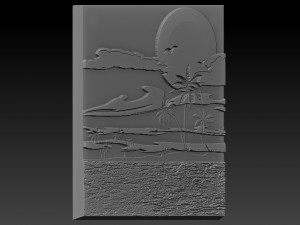 sea lanscape relief 3Dプリントモデル