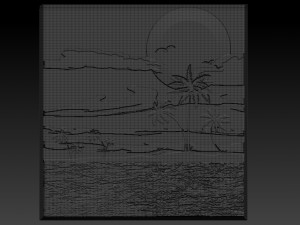 sea lanscape relief 3Dプリントモデル