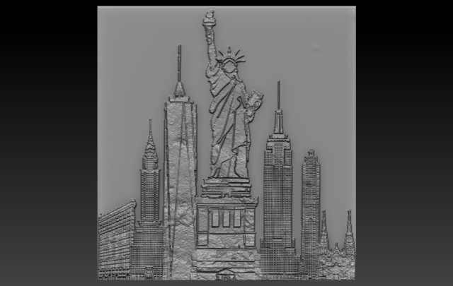 new york relief 3Dプリントモデル .c4d .max .obj .3ds .fbx .stl .blend 