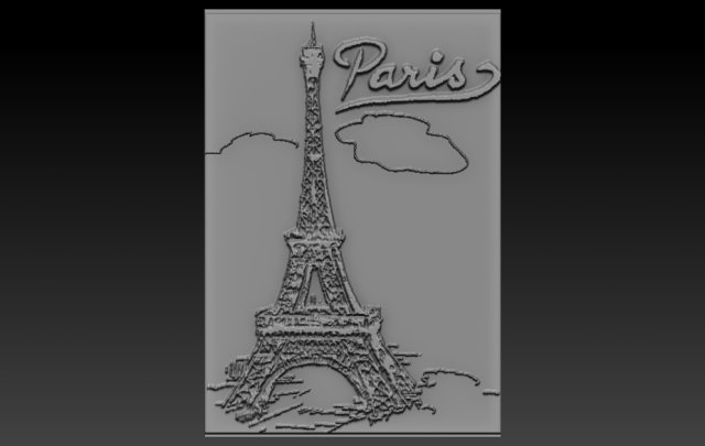 paris relief Modelo de Impressão 3D .c4d .max .obj .3ds .fbx .stl .blend 