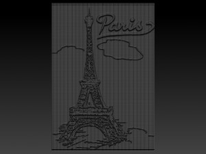 paris relief Modelo de Impressão 3D