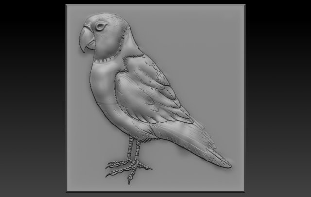 parrot relief Modèles 3D en vedette .c4d .max .obj .3ds .fbx .stl .blend 