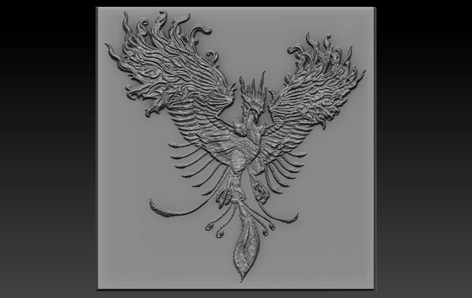 phoenix relief 3D Print Model .c4d .max .obj .3ds .fbx .stl .blend