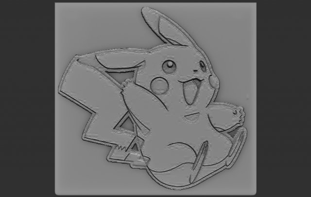 pikachu relief 3Dプリントモデル .c4d .max .obj .3ds .fbx .stl .blend 