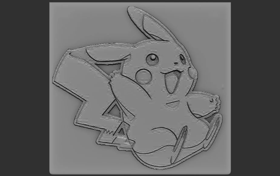 pikachu relief 3D Print Model .c4d .max .obj .3ds .fbx .stl .blend 