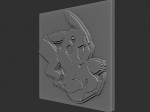 pikachu relief 3Dプリントモデル