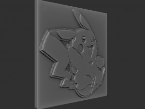 pikachu relief 3Dプリントモデル