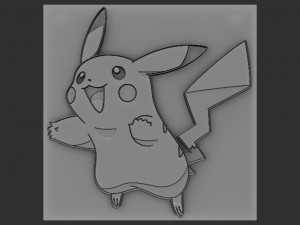 pikachu relief 3Dプリントモデル