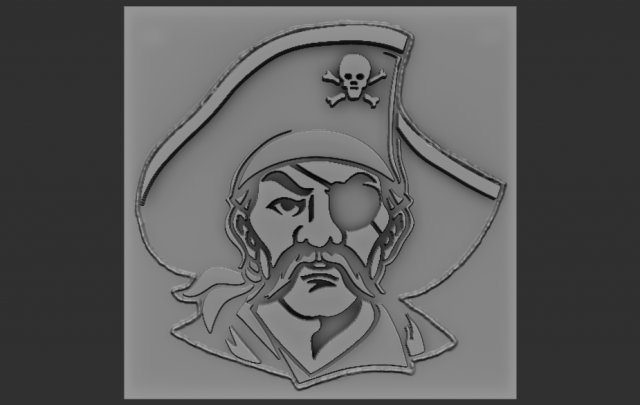 pirate relief 3D Print Model .c4d .max .obj .3ds .fbx .stl .blend 