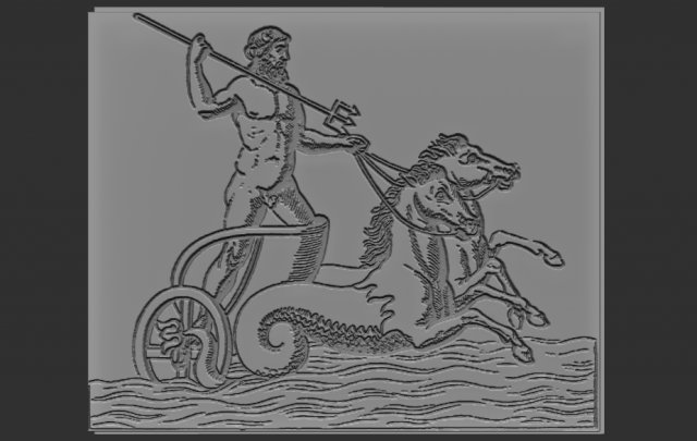 poseidon relief Modelo de Impressão 3D .c4d .max .obj .3ds .fbx .stl .blend 
