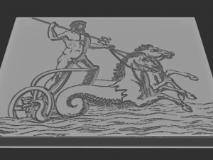 poseidon relief Modelo de Impressão 3D