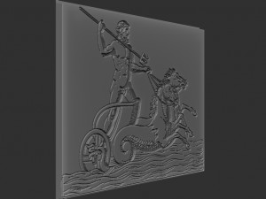 poseidon relief Modelo de Impressão 3D