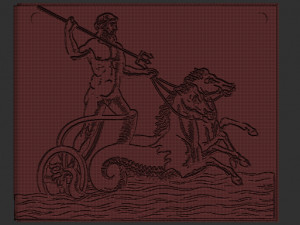 poseidon relief Modelo de Impressão 3D